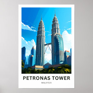 Petronas Torn Malaysia Travel Skriv ut Poster