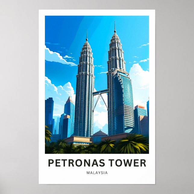 Petronas Torn Malaysia Travel Skriv ut Poster (Framsidan)