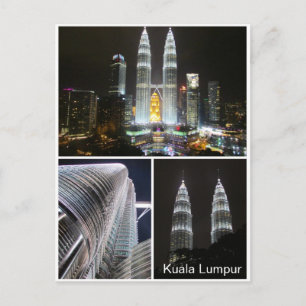 petronas torn nattvyer vykort
