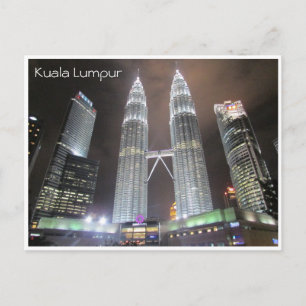 petronas torn night vykort
