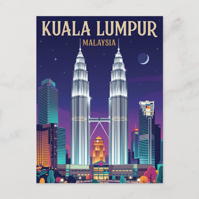 Petronas Twin Towers Malaysia Vykort (Framsida)