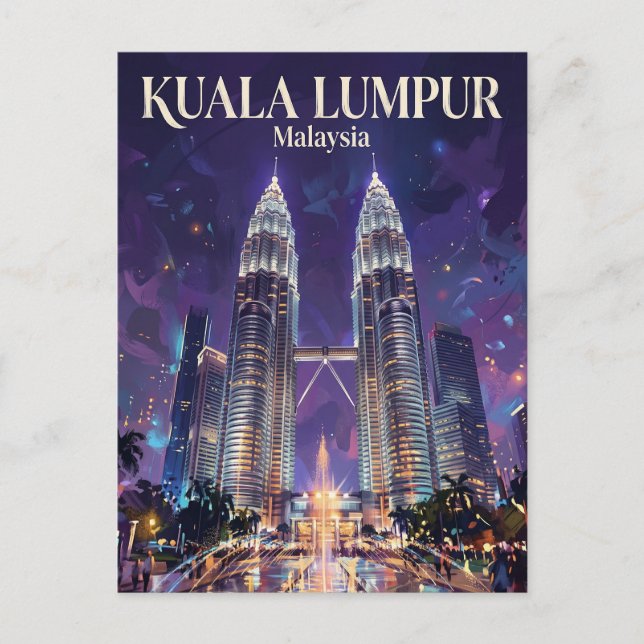 Petronas Twin Towers Malaysia Vykort (Framsida)