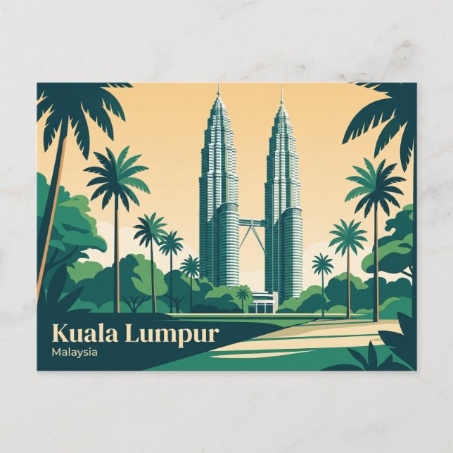 Petronas Twin Towers Malaysia Vykort (Framsida)