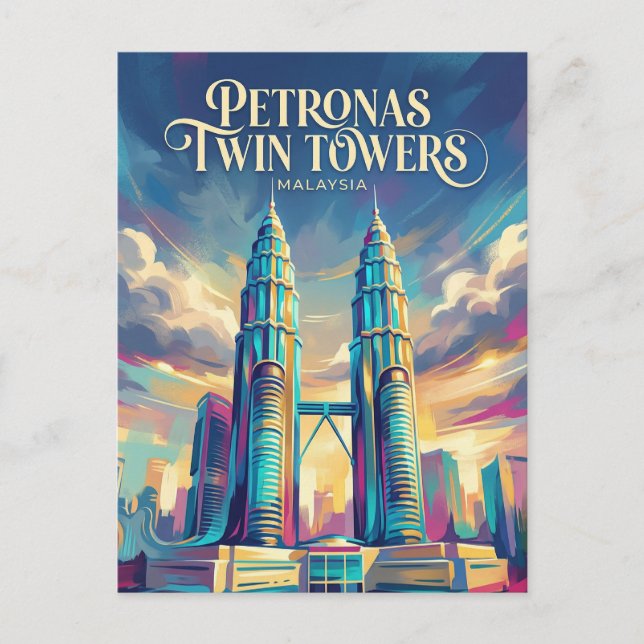 Petronas Twin Towers Malaysia Vykort (Framsida)