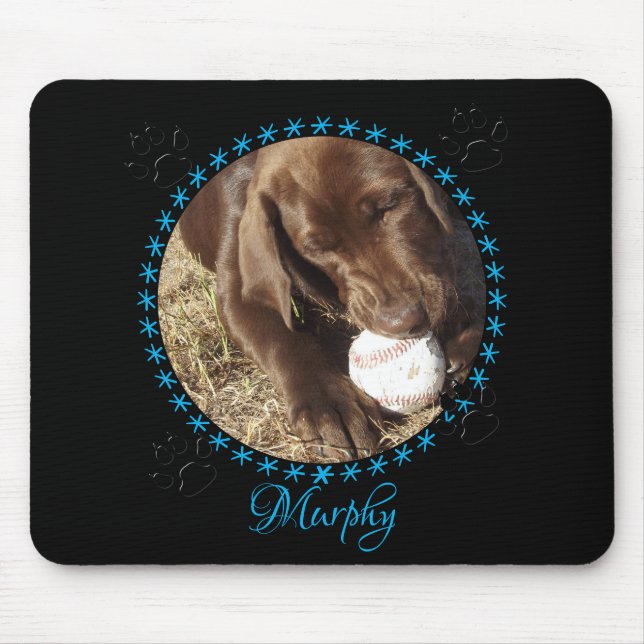 Pets Anpassningsbar Mouse Pad (svart/blått med tas Musmatta (Framsidan)