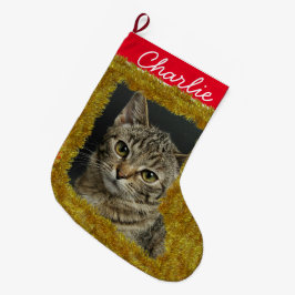Pets Anpassningsbar Photo/ Namn Small julklapp Stor Julstrumpa