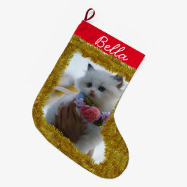 Pets Anpassningsbar Photo/ Namn Small julklapp Stor Julstrumpa