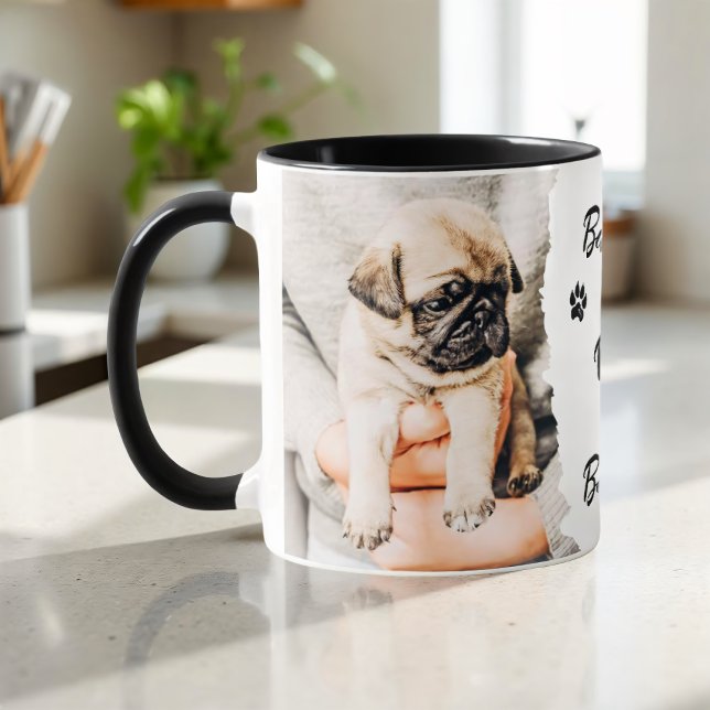 Pet's Cool Modern Simple Typography Name and Photo Mugg (Skapare uppladdad)
