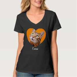 Pet's Cute Modern Typography Name and heart Photo T Shirt