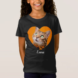 Pet's Cute Modern Typography Name and heart Photo T Shirt