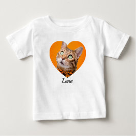 Pet's Cute Modern Typography Name and heart Photo T Shirt