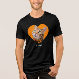 Pet's Cute Modern Typography Name and heart Photo T Shirt