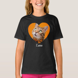 Pet's Cute Modern Typography Name and heart Photo T Shirt