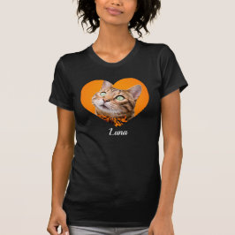 Pet's Cute Modern Typography Name and heart Photo T Shirt