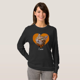 Pet's Cute Modern Typography Name and heart Photo T Shirt