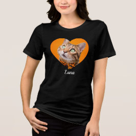Pet's Cute Modern Typography Name and heart Photo T Shirt