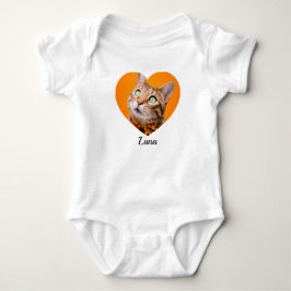 Pet's Cute Modern Typography Name and heart Photo T Shirt