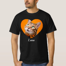 Pet's Cute Modern Typography Name and heart Photo T Shirt