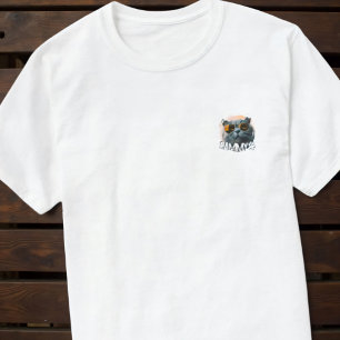 Pets enkla Modern Grunge Coola Namn och Foto T Shirt