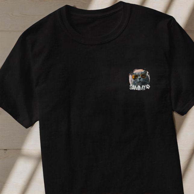 Pets enkla Modern Grunge Coola Namn och Foto T Shirt (Skapare uppladdad)