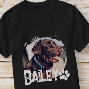 Pets enkla moderna Coola Grunge Namn och Photo T Shirt
