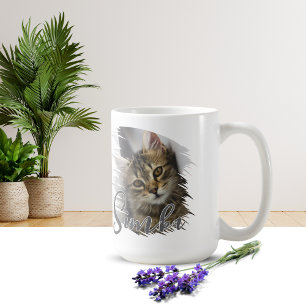 Pets enkla moderna Coola Typografi Namn och foto Kaffemugg