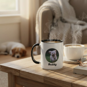 Pets enkla moderna Coola Typografi Namn och foto Mugg