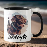 Pets enkla moderna Coola Typografi Namn och foto Mugg<br><div class="desc">Denna enkla och moderna design består av modern,  enkel,  lekfull skripttypografi. Lägg till ett foto av anpassningsbarnas husdjur.</div>