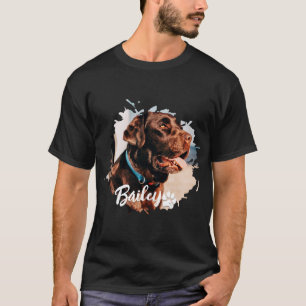 Pets enkla moderna Coola Typografi Namn och foto T Shirt