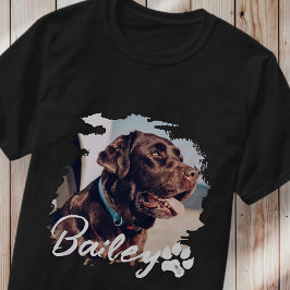 Pets enkla moderna Coola Typografi Namn och foto T Shirt