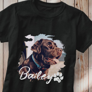 Pets enkla moderna Coola Typografi Namn och foto T Shirt