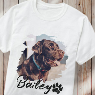 Pets enkla moderna Coola Typografi Namn och foto T Shirt