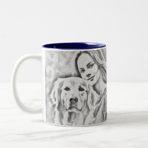 Pets enkla moderna Coola Typografi Namn och foto Två-Tonad Mugg