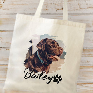 Pets enkla moderna Coola Typografi Namn och foto Tygkasse