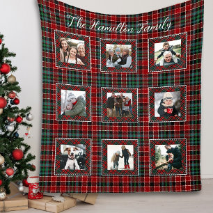 Pets Family Photo Collage - julklapp Fleecefilt