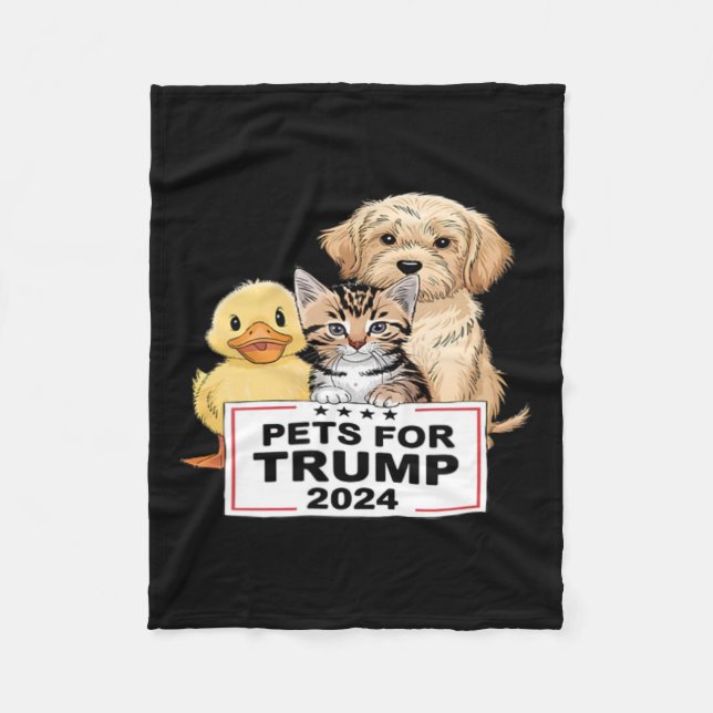 Pets for Trump Funny President 2024 Fleecefilt (Framsidan)