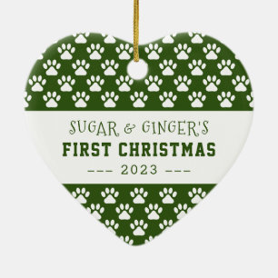 Pets första Grönt-foto i jultomten Tass Fullt Julgransprydnad Keramik