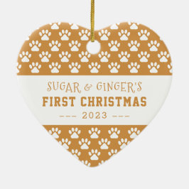 Pets första julfoto i Tass Guld Fullt Julgransprydnad Keramik