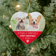 Pets första julpaw Skriv ut ljusrött foto