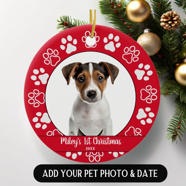 Pets första julpaw Skriv ut ornament (Skapare uppladdad)