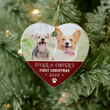 Pets första julpaw Skriv ut rött foto