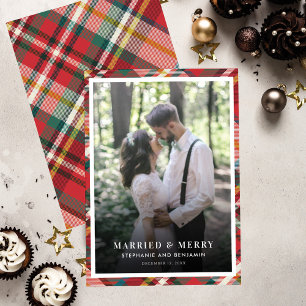 Pets jul Photo Married and Merry Julkort