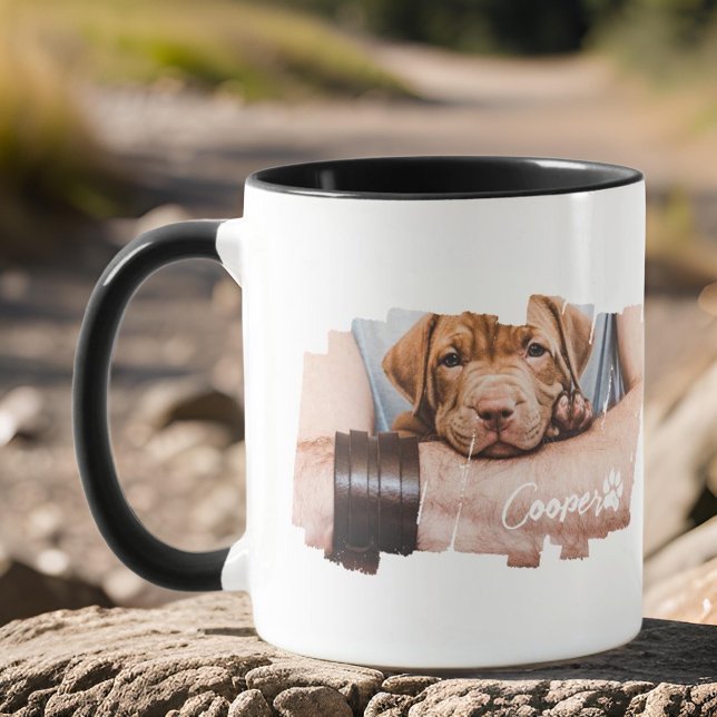 Pets Modern Grunge Coola Typography Namn Photo Tas Mugg (Skapare uppladdad)