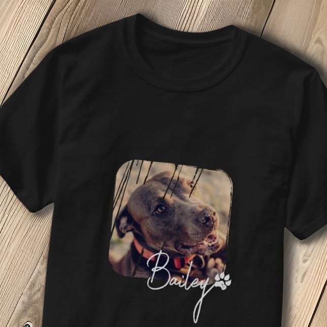 Pets Modern Simple Coola Grunge Namn och Photo T Shirt (Skapare uppladdad)