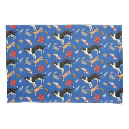 Pets on Parade Pillow Case (on Blue) 