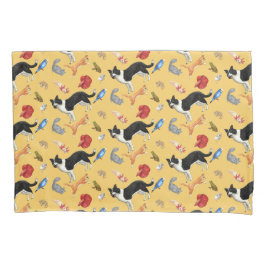 Pets on Parade Pillow Case (on Yellow)