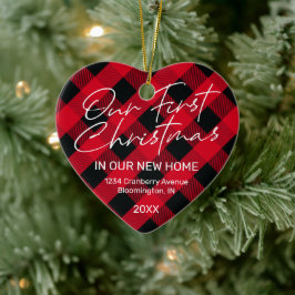 Pets Red New Home Första jul Julgransprydnad Keramik