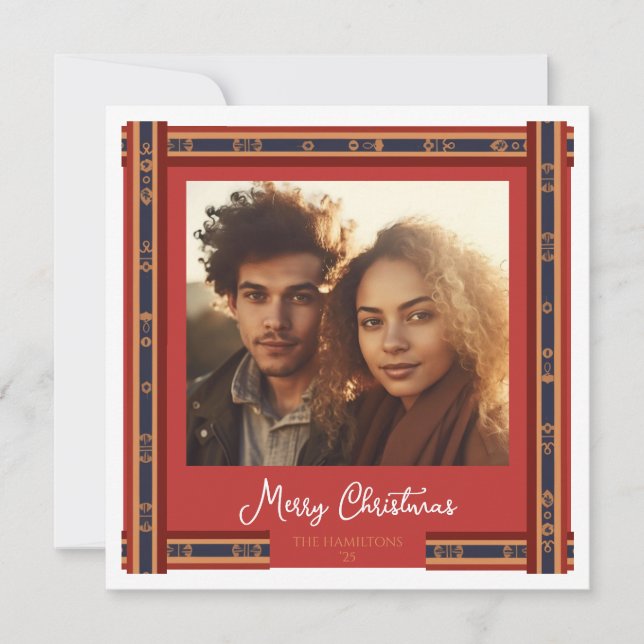 Pets Red Ribbon Gräns-julkort Julkort (Framsida)