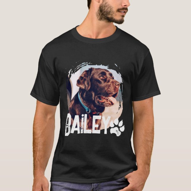 Pets Simple Modern Cool Nge Name And Photo  T Shirt (Framsida)