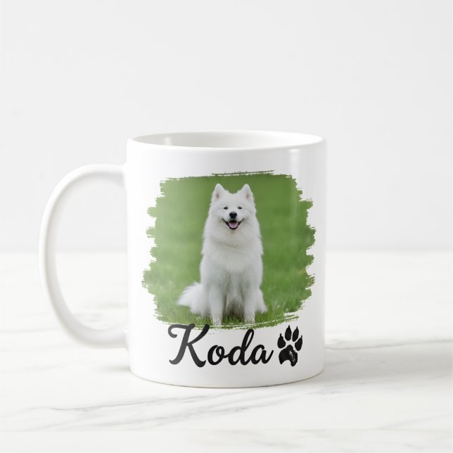 Pet's Simple Modern Cool Typography Name and Photo Kaffemugg (Vänster)